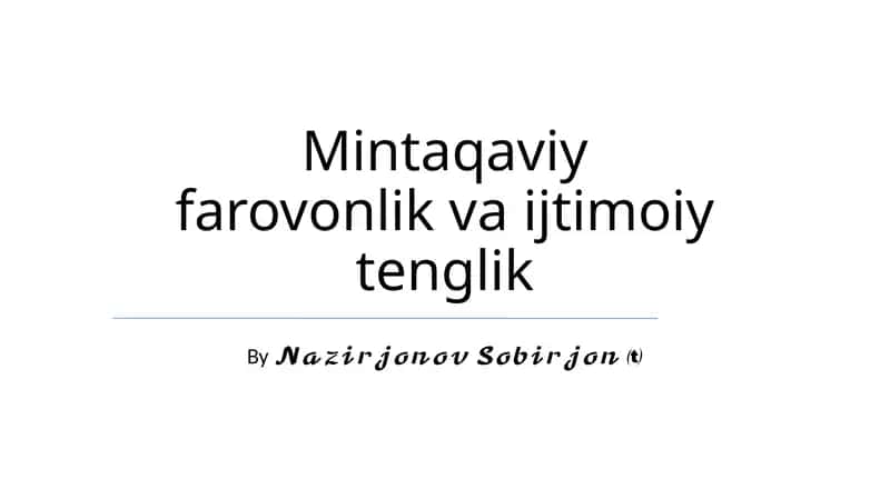 Hududiy farovonlik tafovutlari 1