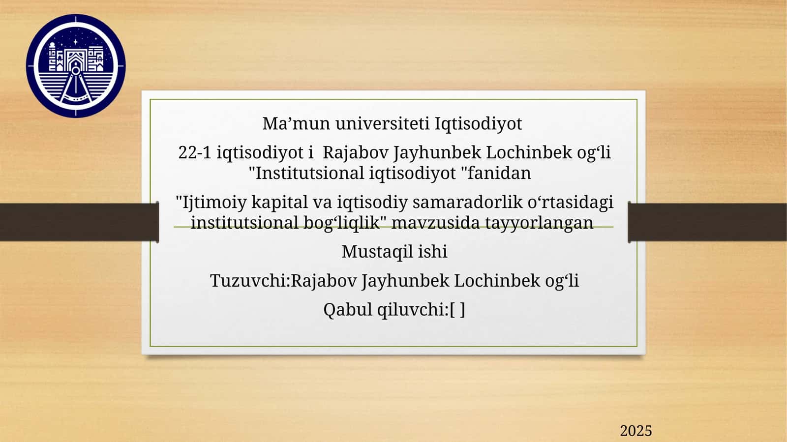 Institutsional iqtisodiyot 1