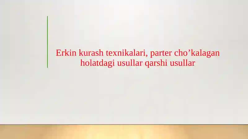 Erkin kurash texnikalari, parter cho’kalagan holatdagi usullar qarshi usullar