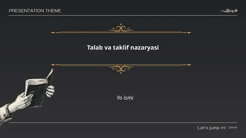 Talab va taklif nazaryasi 1
