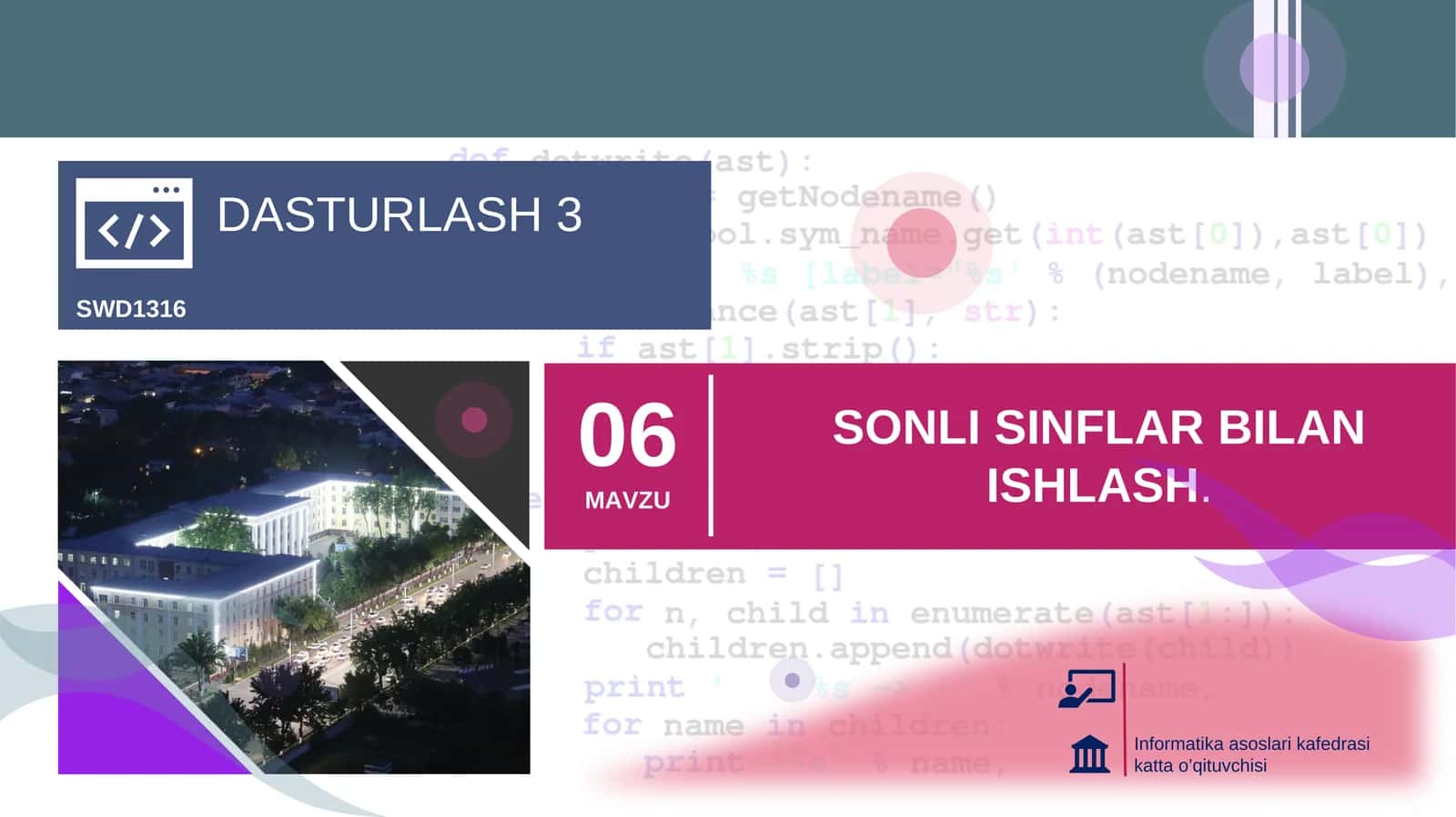 DASTURLASH 3 1