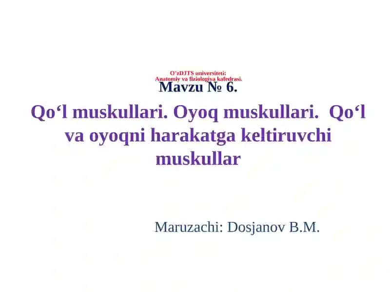 Qo‘l muskullari 1