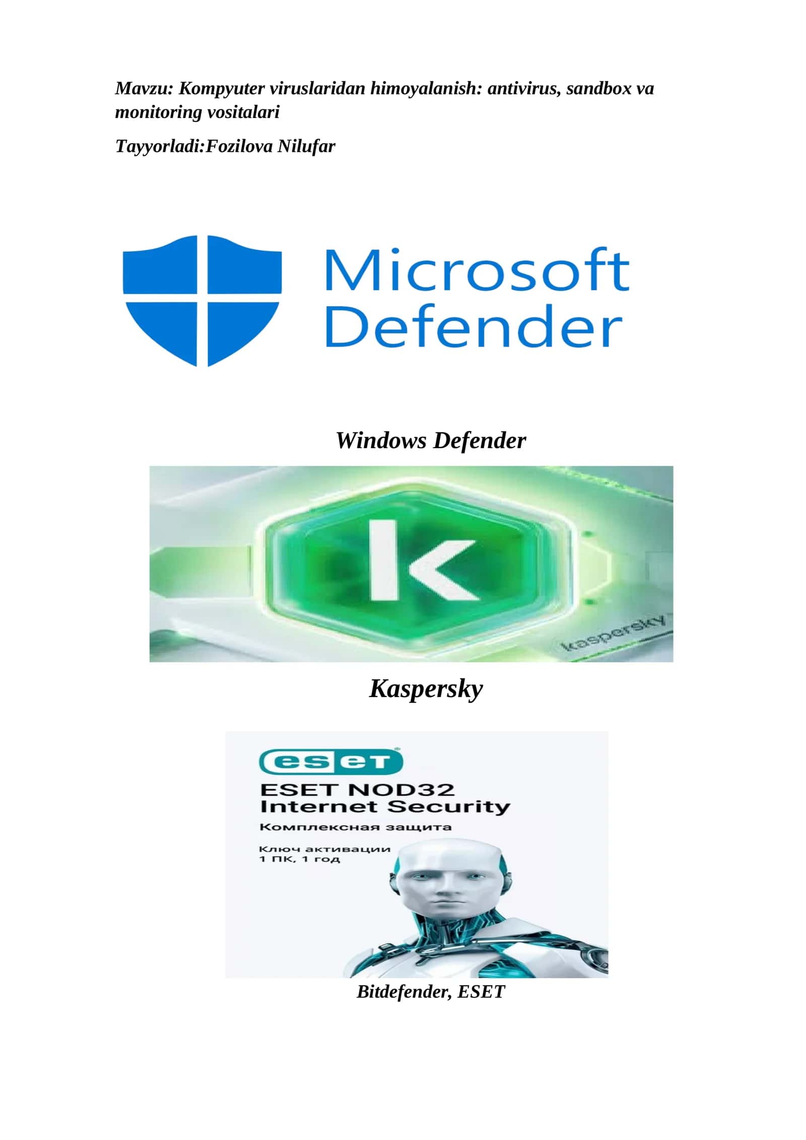 Kompyuter viruslaridan himoyalanish: antivirus, sandbox va monitoring vositalari 1