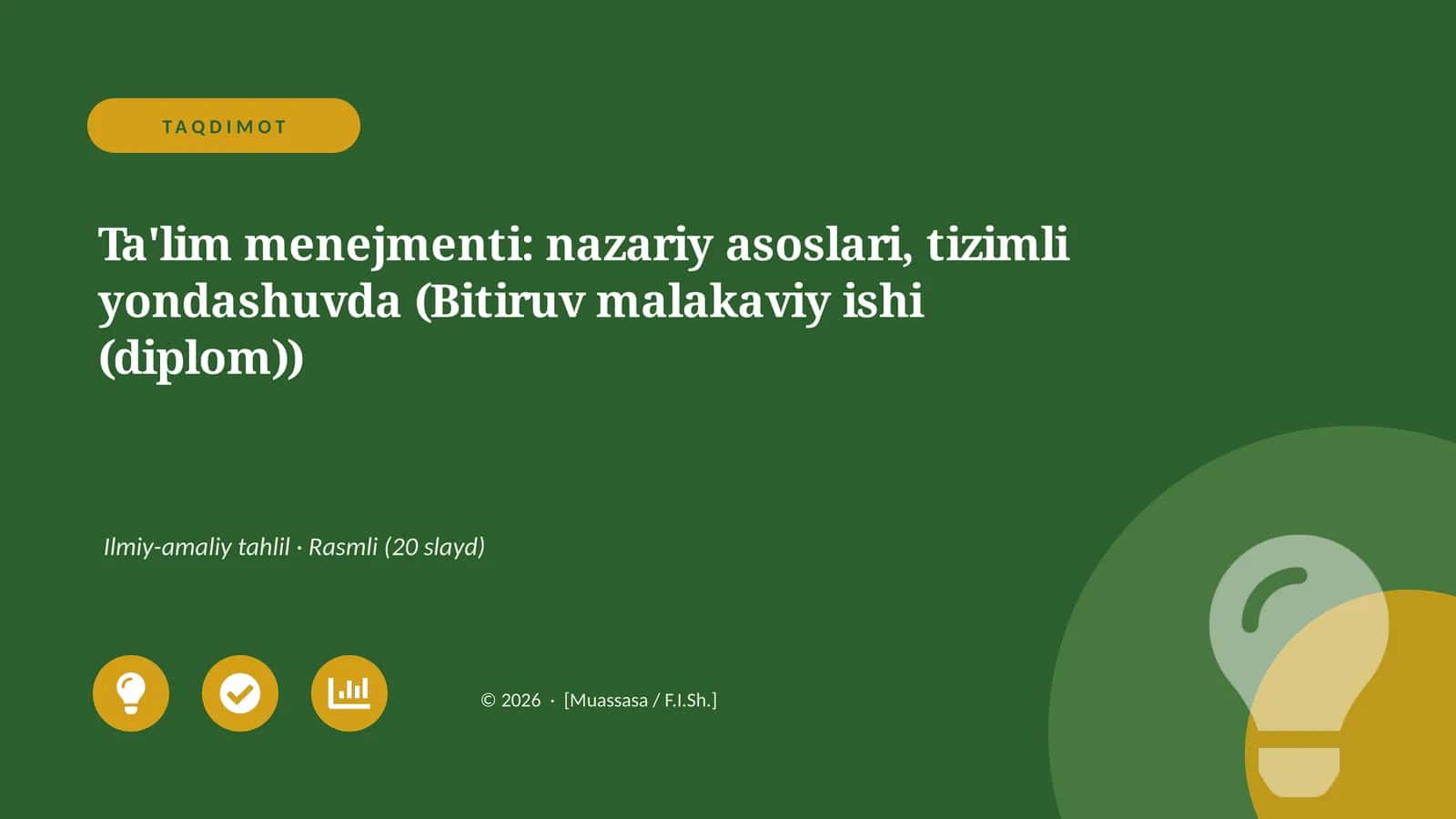 Ta'lim menejmenti: nazariy asoslari, tizimli yondashuvda (Bitiruv malakaviy ishi (diplom)) 1