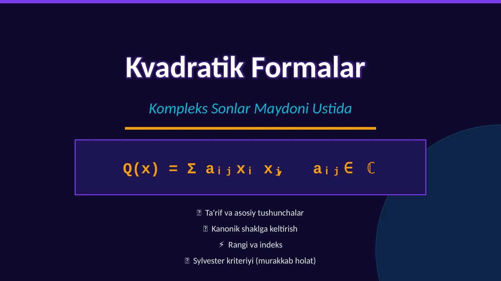 Kvadratik Formalar 1