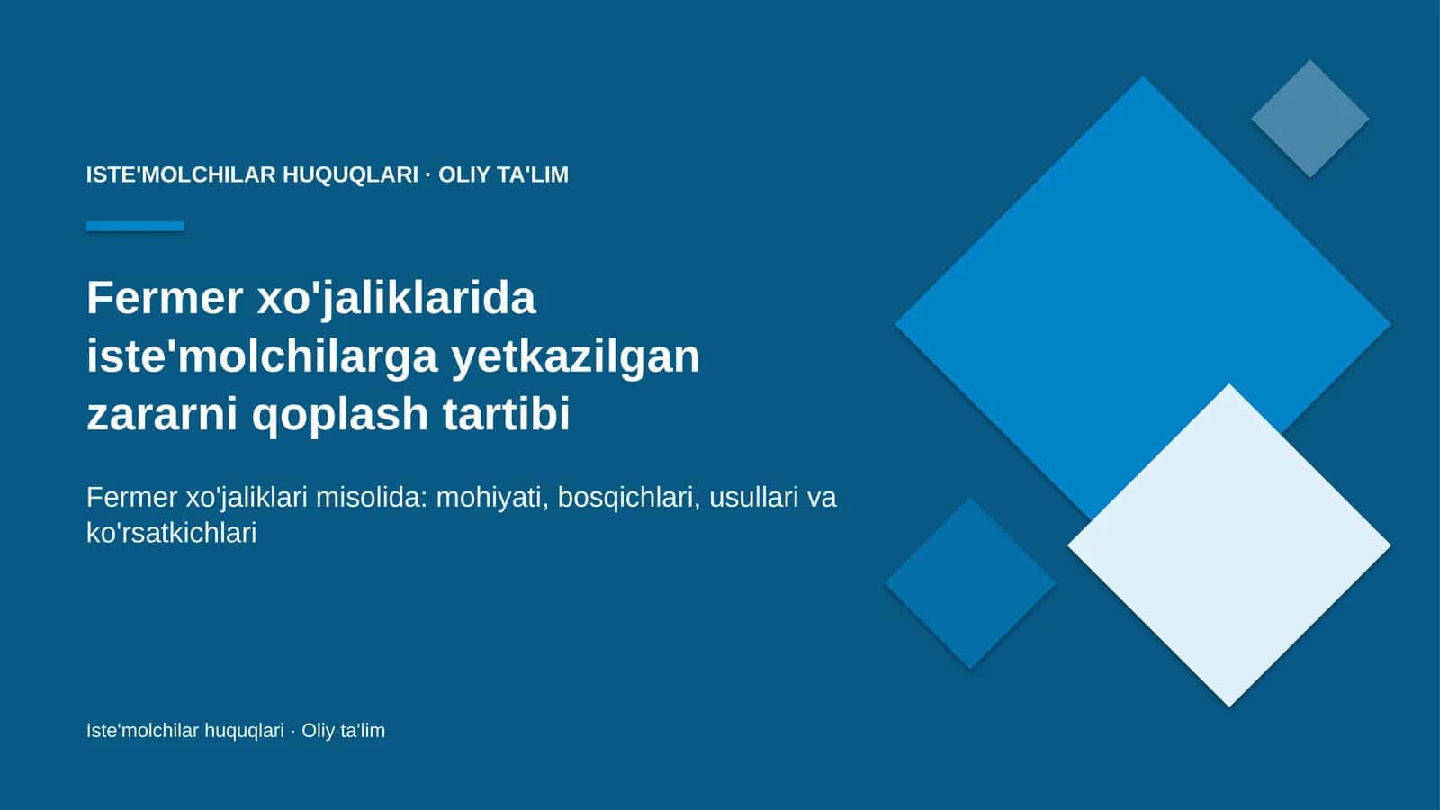 fermer xo'jaliklarida iste'molchilarga yetkazilgan zararni qoplash tartibi 1505 1