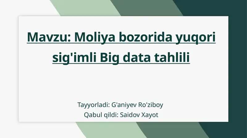 Moliyabozoridagi muhim Big Data tahlili 1