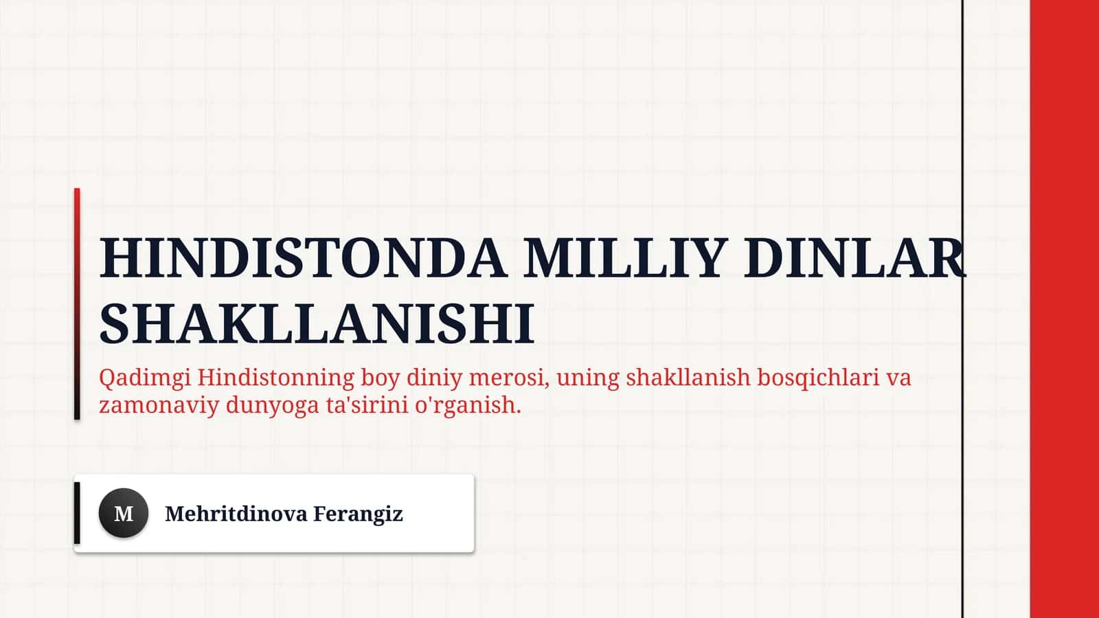 Hindistonda milliy dinlar shakllanishi 1