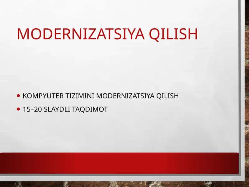 Modernizatsiya qilish 1