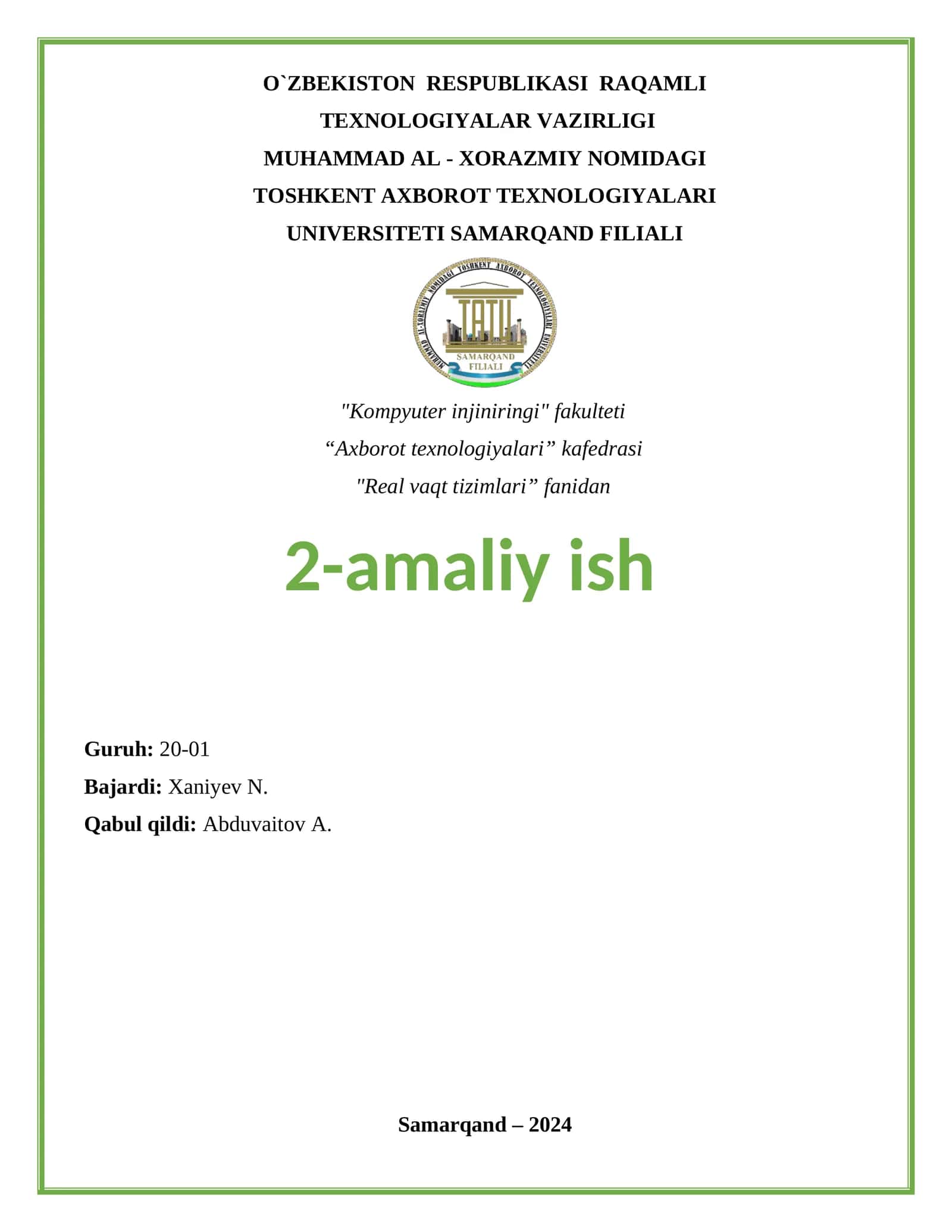 FreeRTOS vazifalarni o’chirish (Task Deletion). Vazifalarni o’chirishni ko’rsatish 1