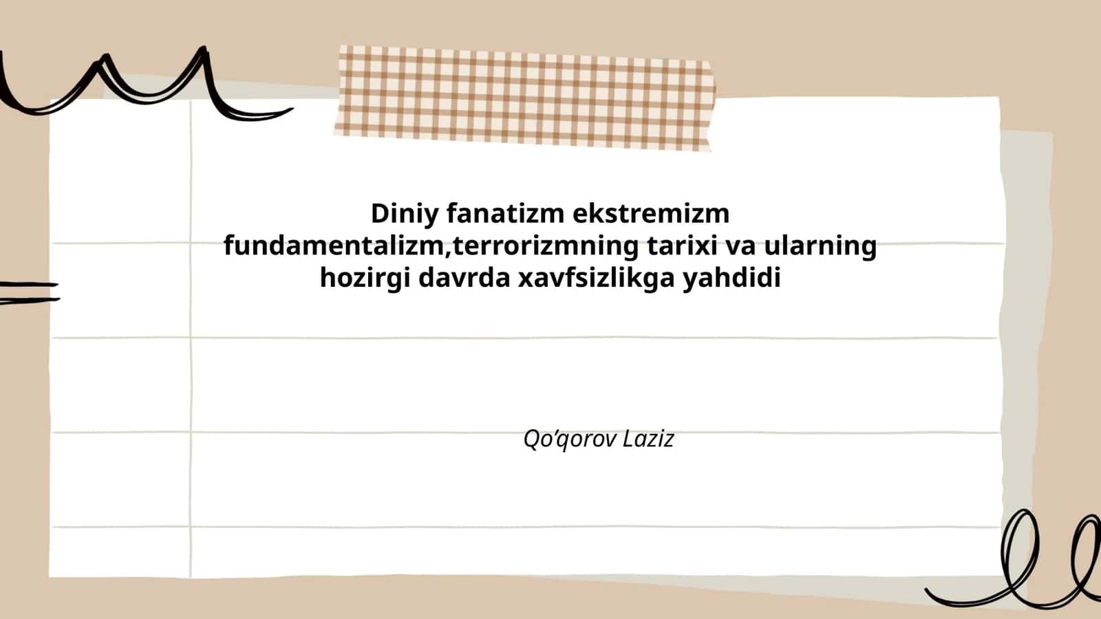 Diniy Fanatizm, Ekstremizm va Fundamentalizm Haqida 1