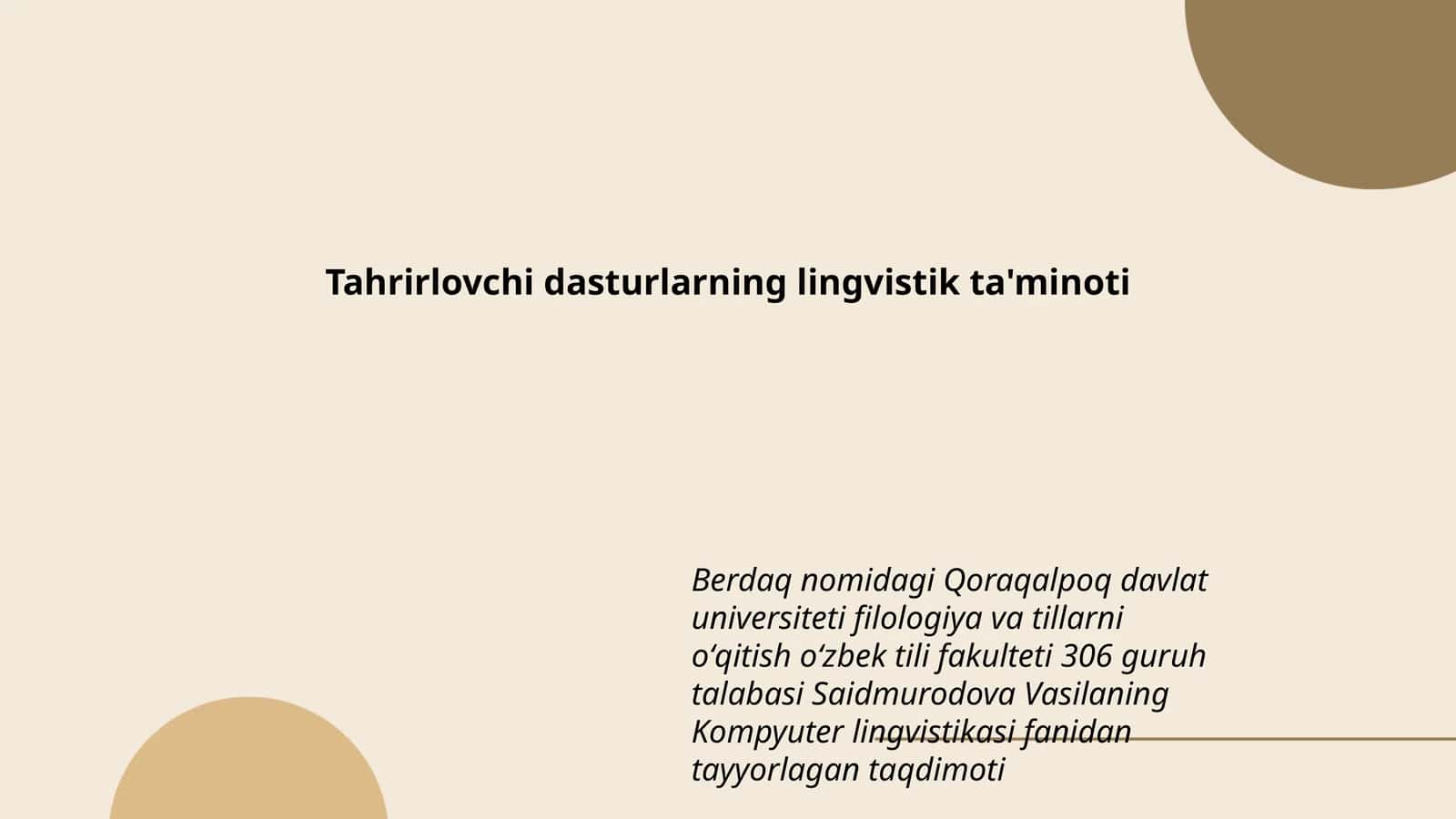 Tahrirlovchi dasturlarning lingvistik ta'minoti 1