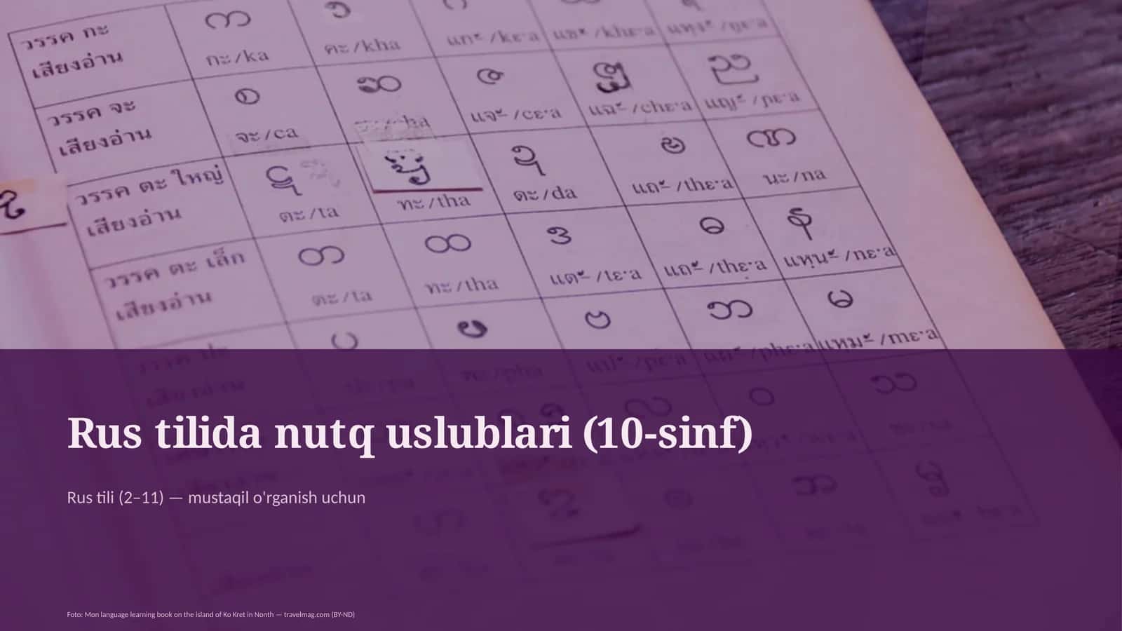 Rus tilida nutq uslublari (10-sinf) 1