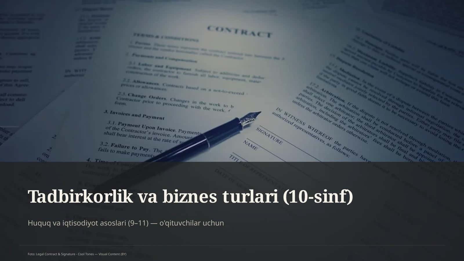 Tadbirkorlik va biznes turlari (10-sinf) 1