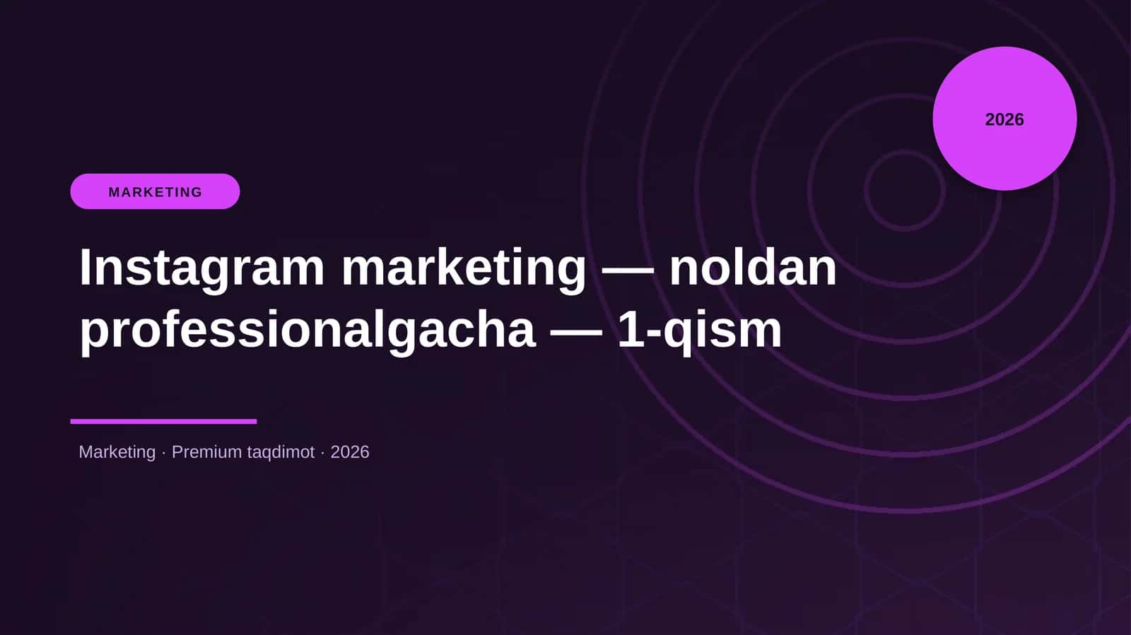 Instagram marketing — noldan professionalgacha — 1-qism 1