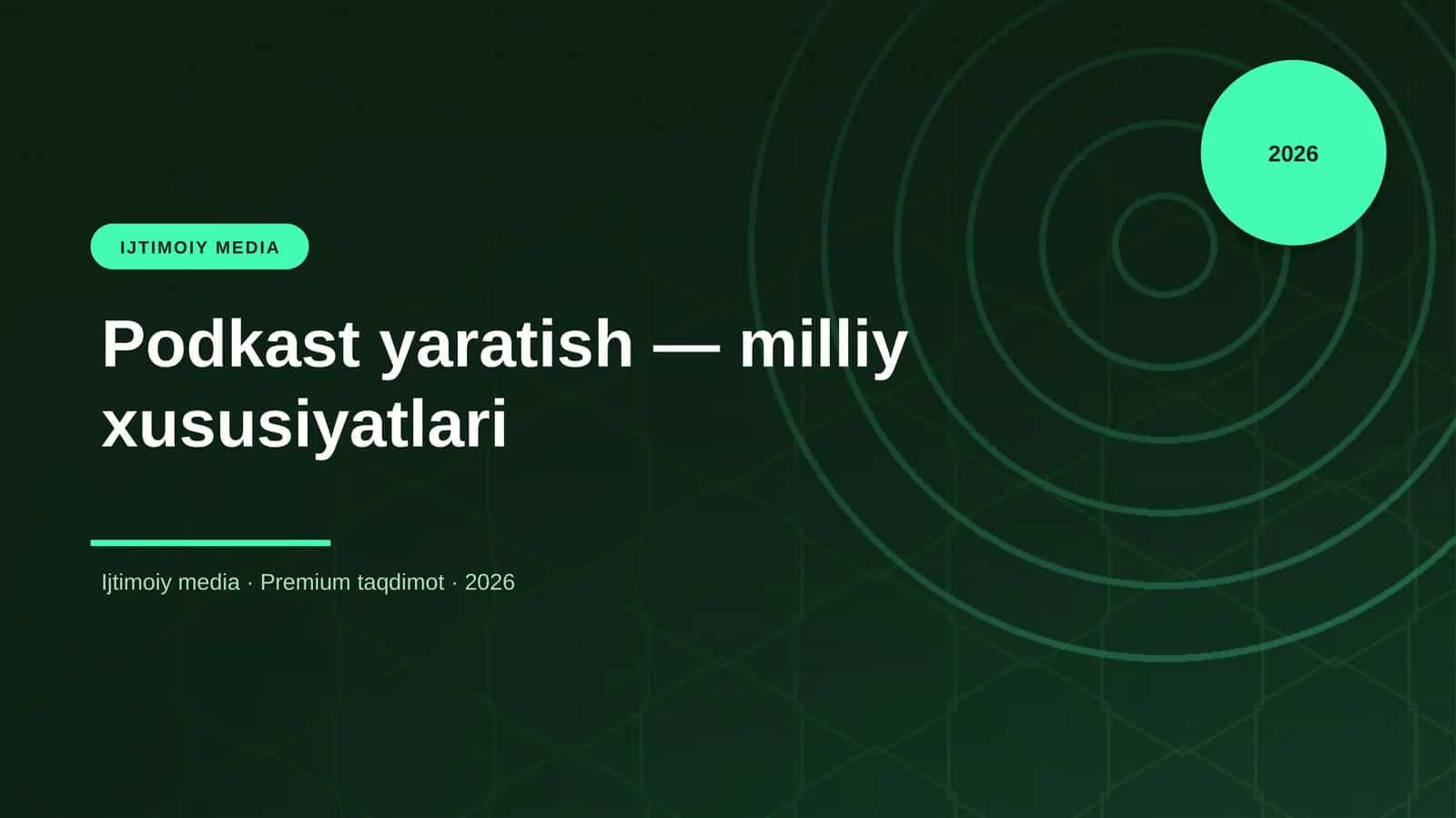 Podkast yaratish — milliy xususiyatlari 1