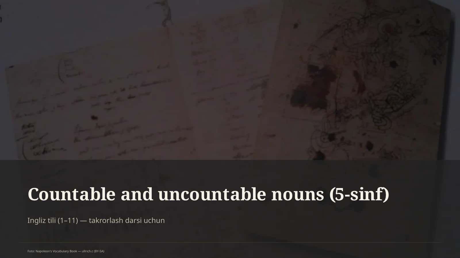 Countable and uncountable nouns (5-sinf) 1