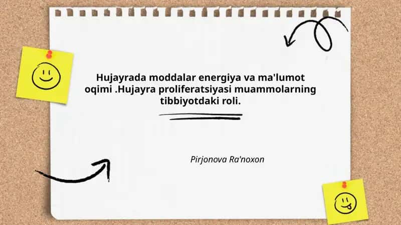 Hujayrada moddalar energiya va ma'lumot oqimi 1