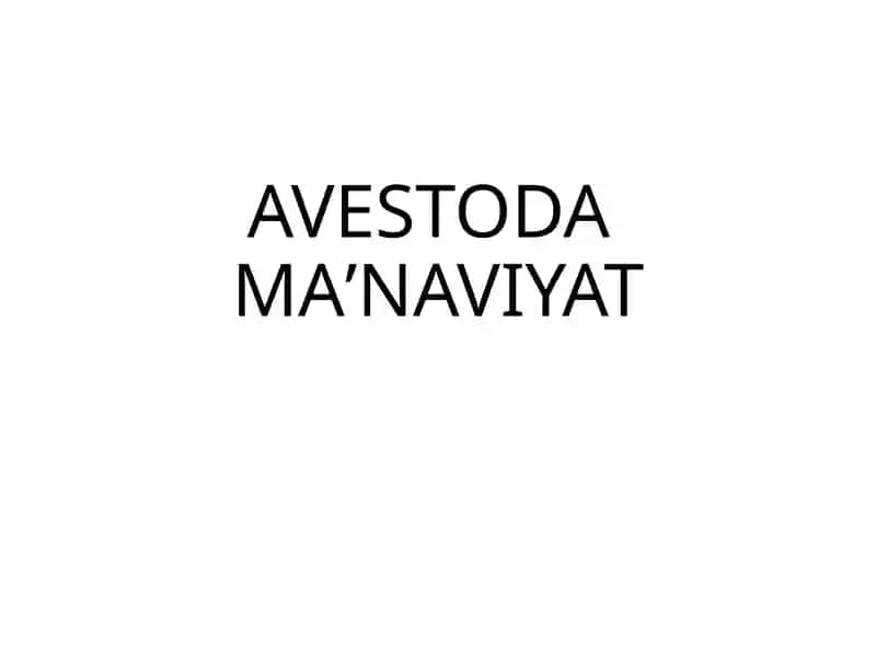 AVESTODA MAʼNAVIYAT 1