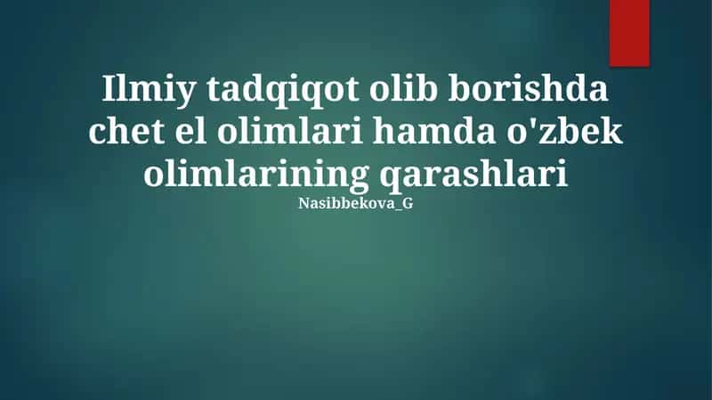 Madaniy va Tilga oid Masalalar 1
