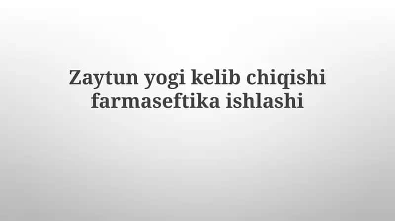 Zaytun moyi 1