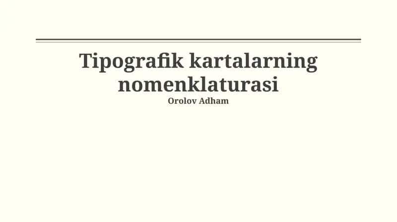 Tipografik kartalarning nomenklaturasi 1