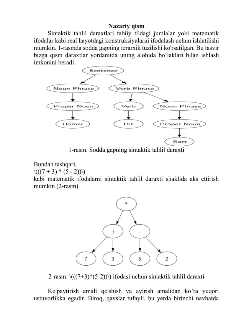 SINTAKTIK TAHLIL DARAXTINI LOYIHALASHTIRISH 1