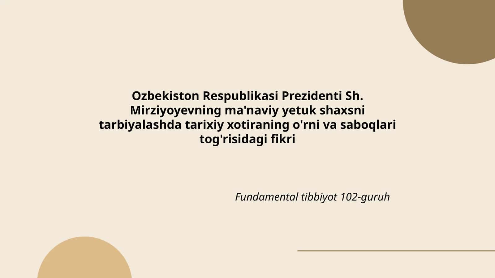Fundamental tibbiyot 102-guruh 1