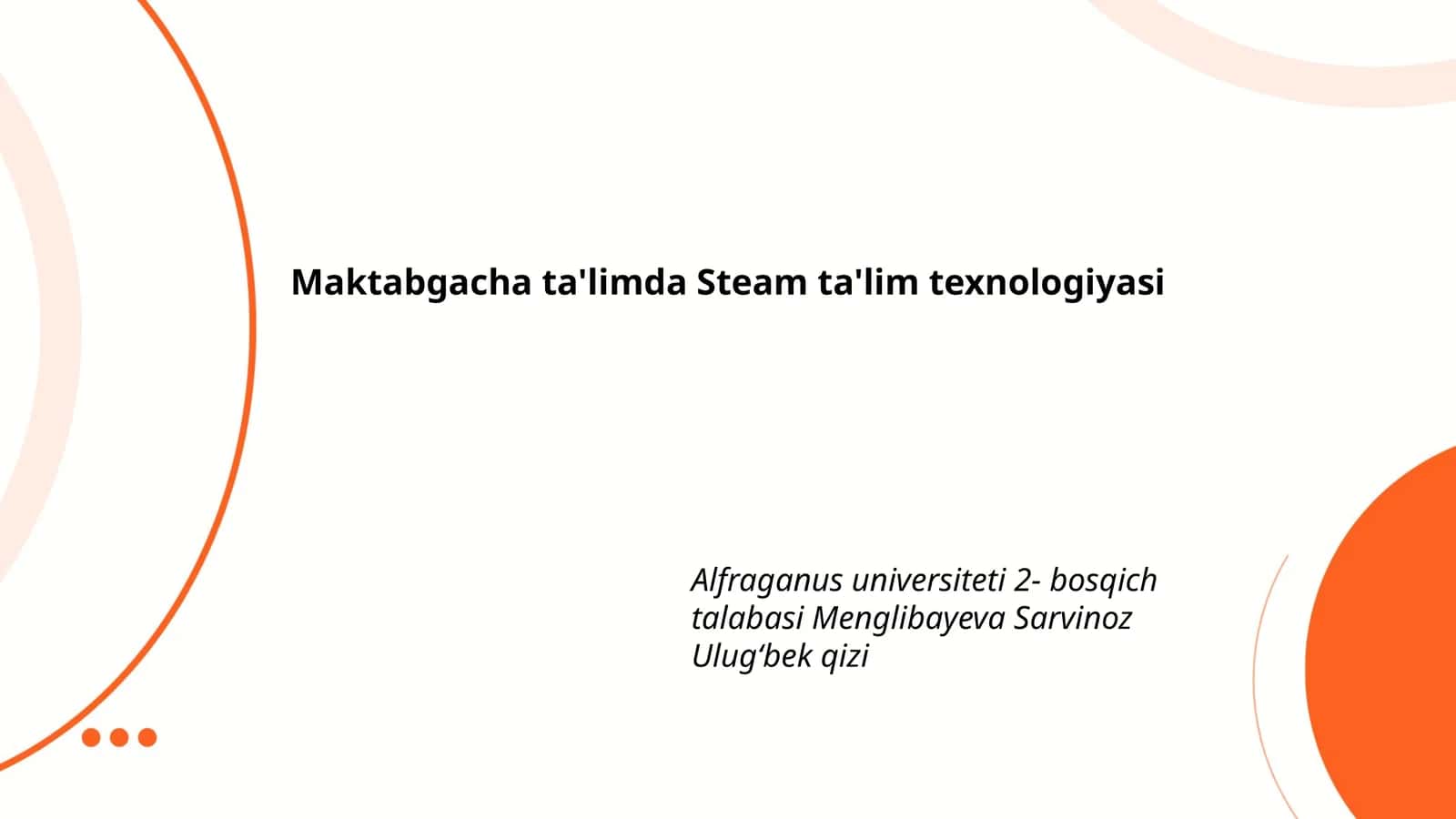 Maktabgacha ta'limda Steam ta'lim texnologiyasi 1