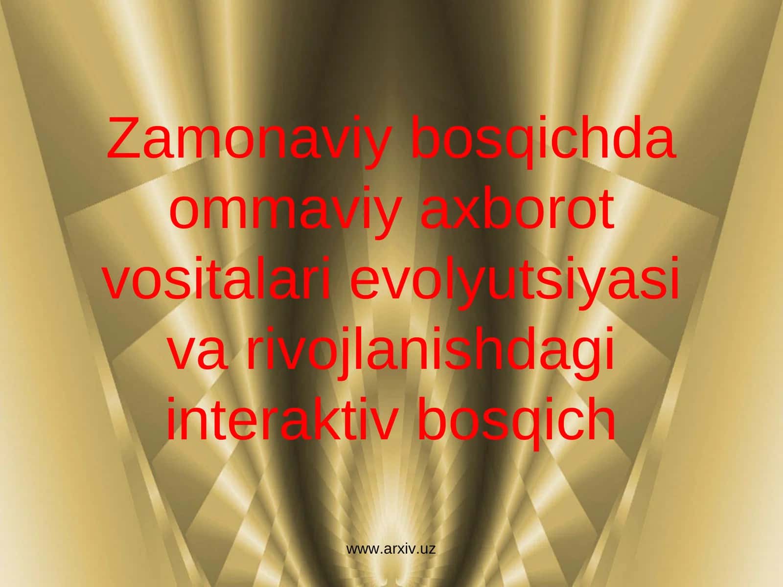 Zamonaviy bosqichda ommaviy axborot vositalari evolyutsiyasi va rivojlanishdagi interaktiv bosqich 1