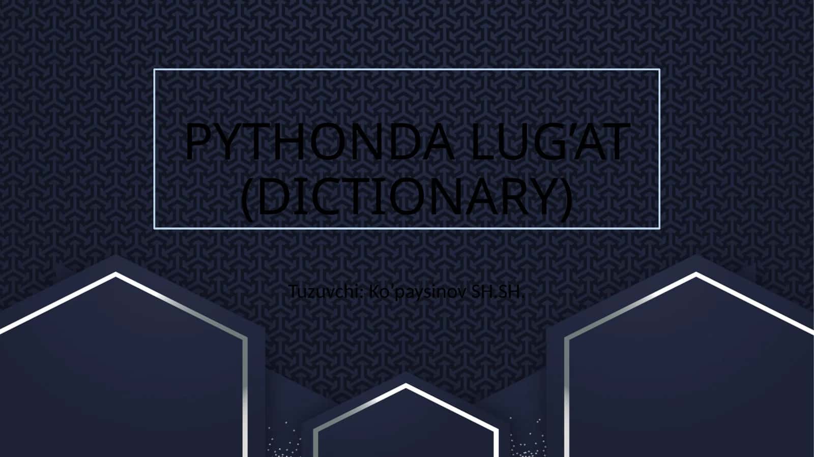 PYTHONDA LUG’AT (DICTIONARY) 1