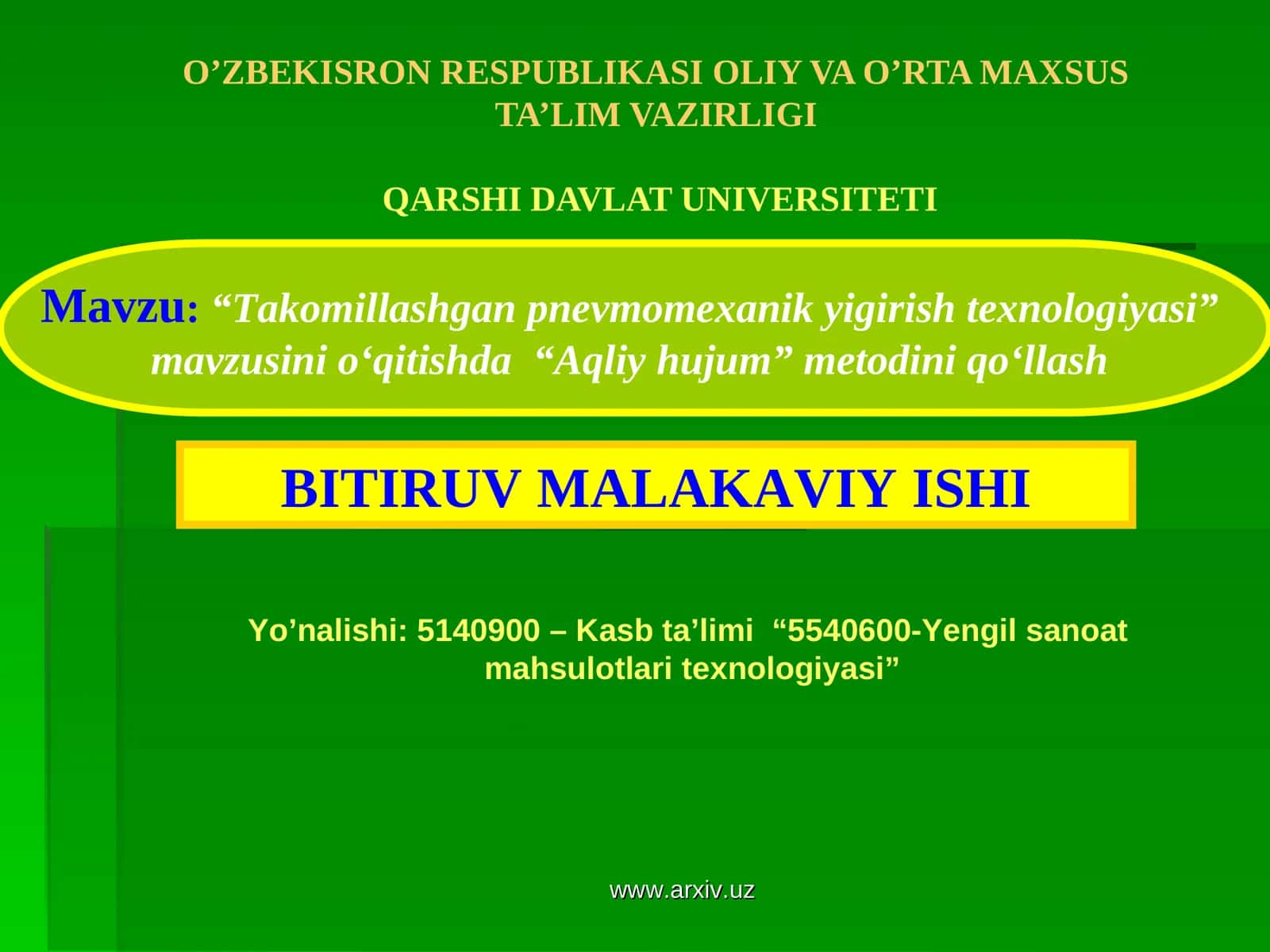 Takomillashgan pnevmomexanik yigirish texnologiyasi 1