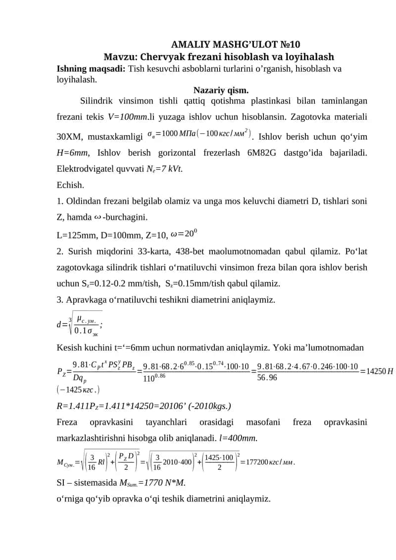 AMALIY MASHG’ULOT №10 1