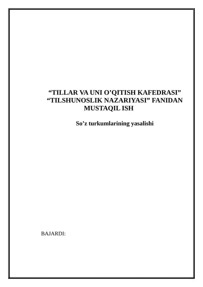 So’z turkumlarining yasalishi 1