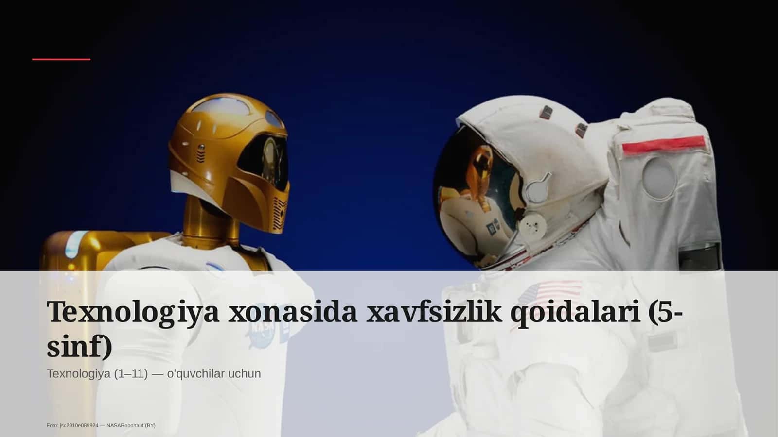 Texnologiya xonasida xavfsizlik qoidalari (5-sinf) 1