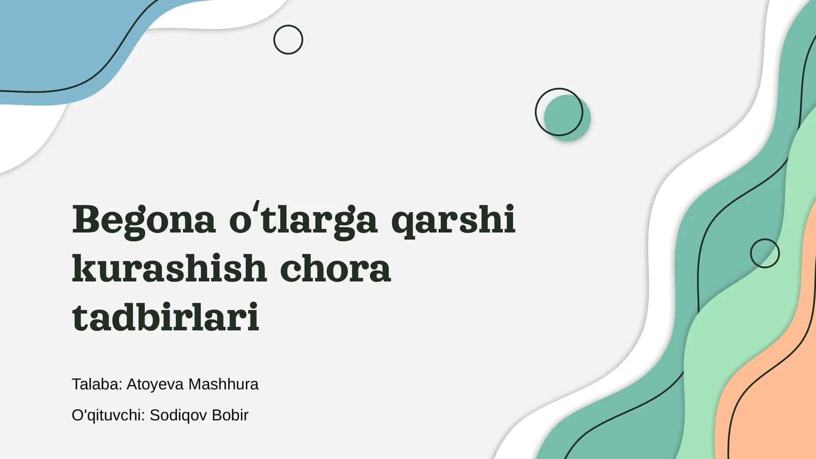 Begona oʻtlarga qarshi kurashish chora tadbirlari 1