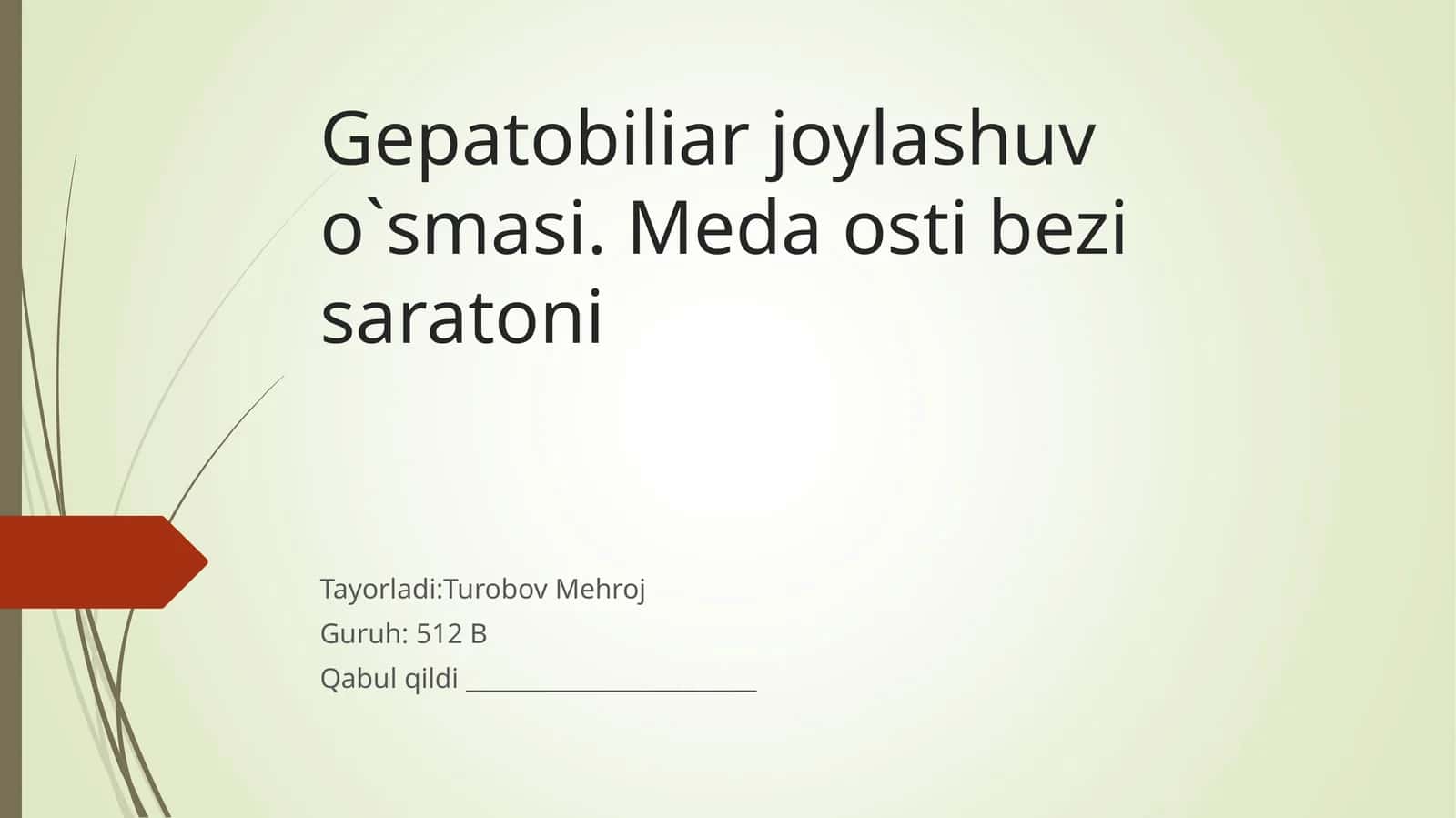 Gepatobiliar joylashuv o`smasi 1