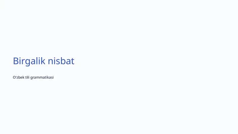 Birgalik nisbat 1