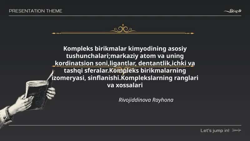 Kompleks birikmalar kimyodining asosiy tushunchalari 1