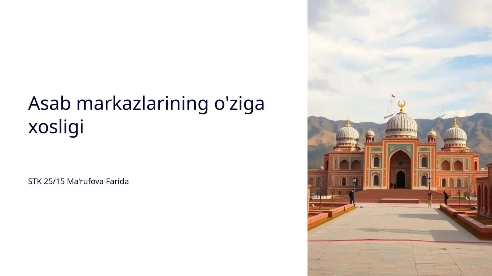 Asab markazlarining o'ziga xosligi 1