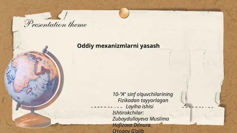 Oddiy mexanizmlarni yasash 1