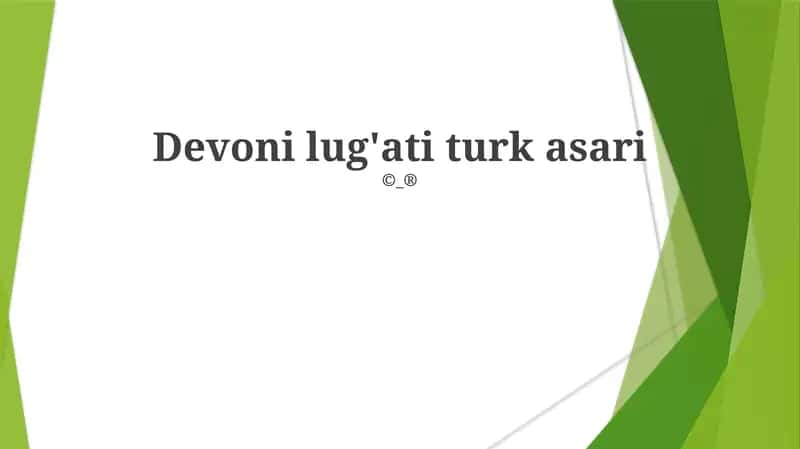 Devoni lug'ati turk asari 1