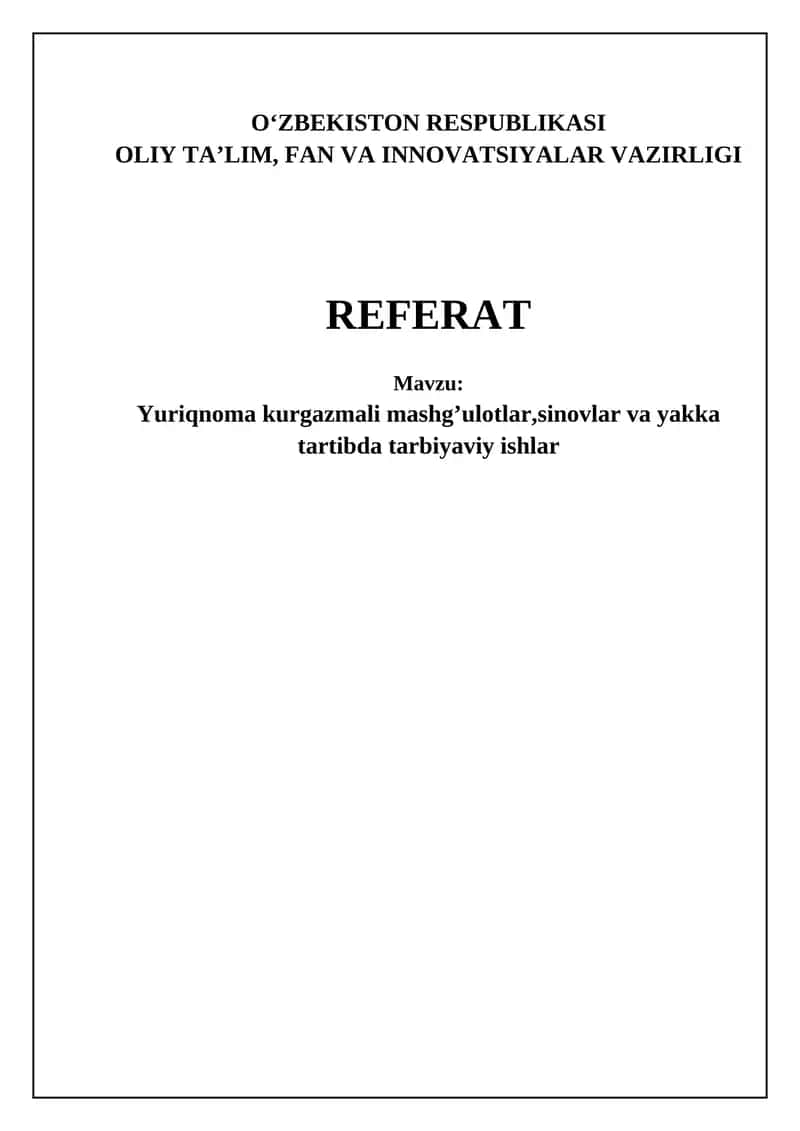 Yuriqnoma kurgazmali mashg’ulotlar 1