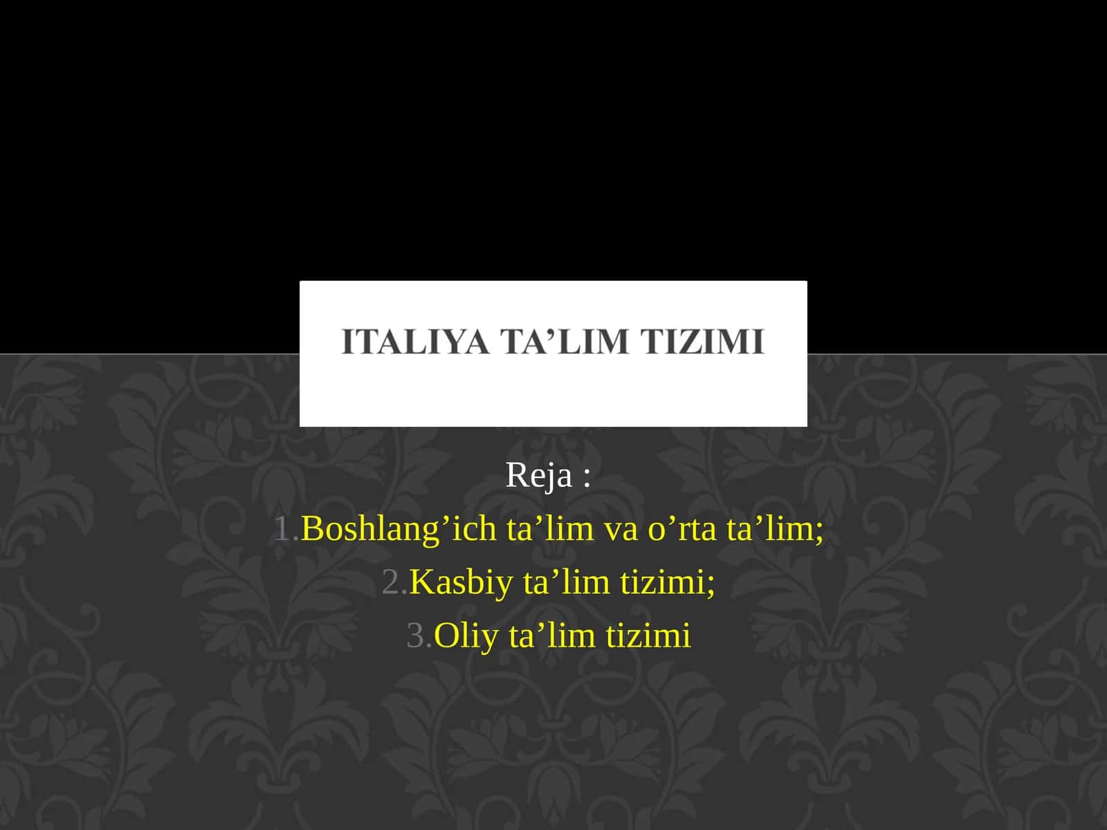 Italiyada ta'lim tizimi 1