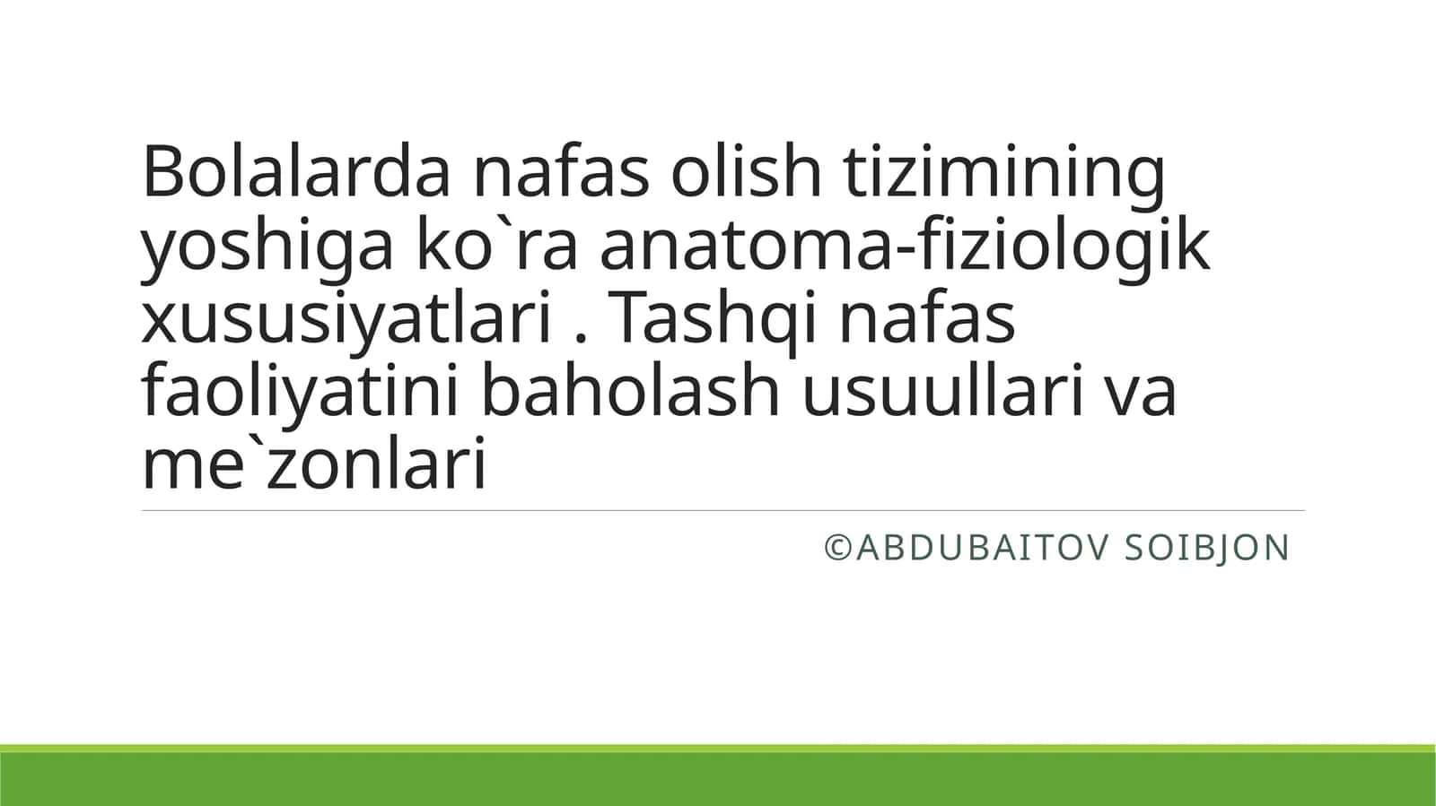 Nafas olish tizimi 1