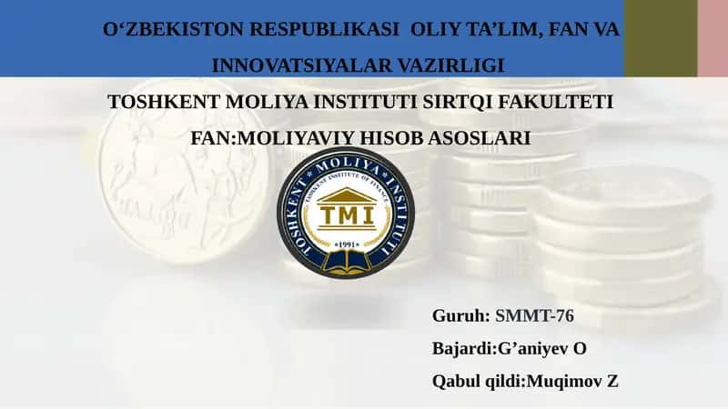 Moliyaviy Hisob Asoslari 1