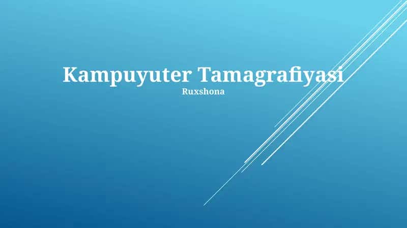 Kompyuter Tomografiyasi 1