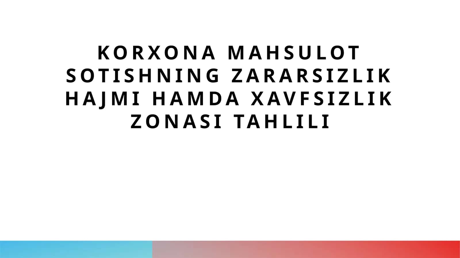 Zararsizlik hajmi va xavfsizlik zonasi tahlili PPT | Break-even va risk tahlili prezentatsiya 1