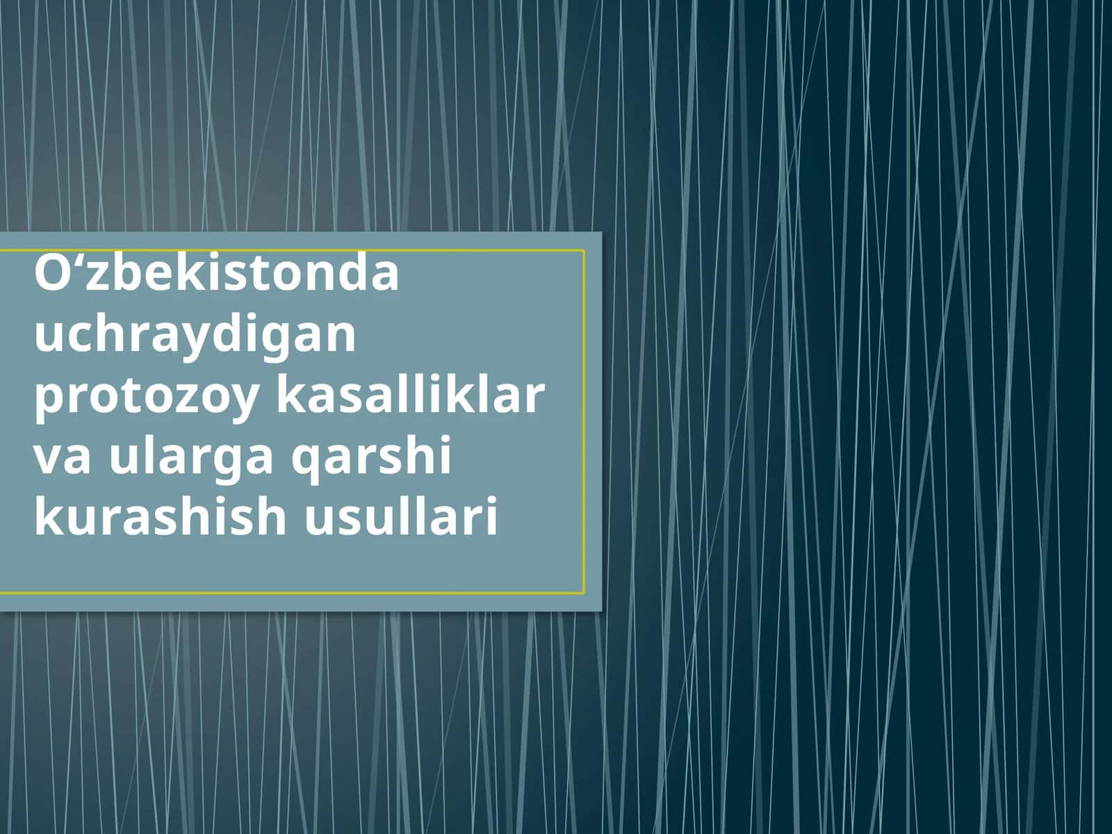 O‘zbekistonda uchraydigan protozoy kasalliklar va ularga qarshi kurashish usullari 1