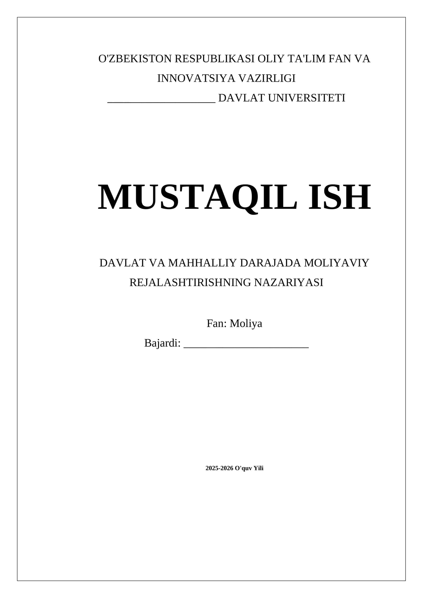 MOLIYANI BOSHQARISHNING MOHIYATI, ZARURLIGI VA AHAMIYATI 1